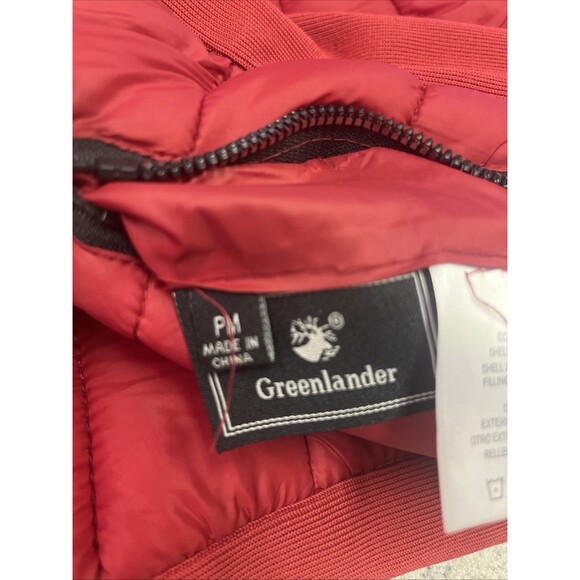 Greenlander Reversible Puffy Vest Women's Petite Medium Red Animal Print EUC - Picture 5 of 8